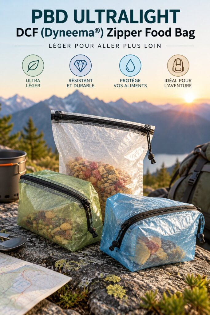 Sac de rangement PBD Ultralight en Dyneema, idéal pour les repas